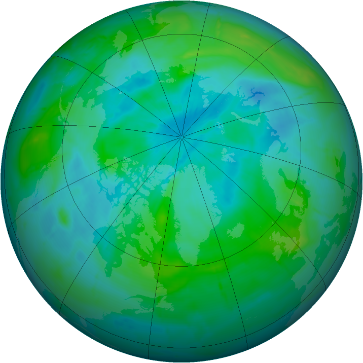 Arctic ozone map for 04 September 2009